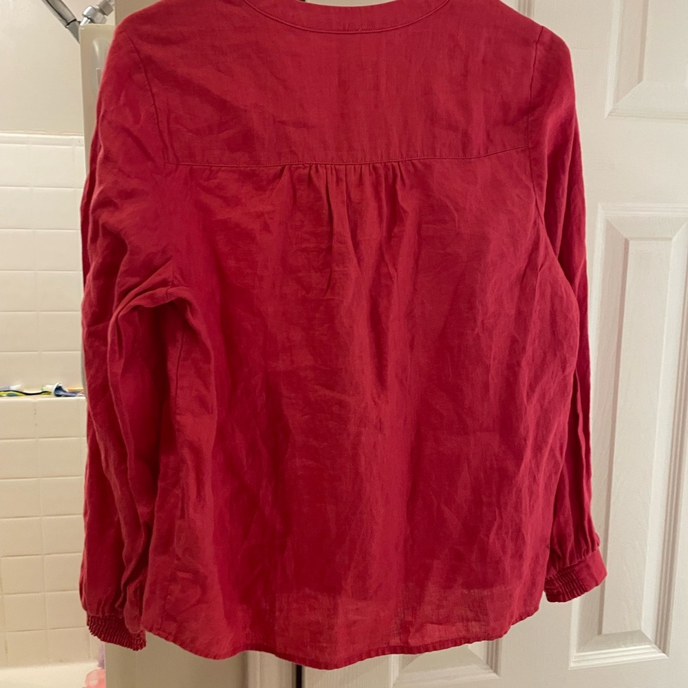 Boden Alice Linen Blouse in‎ color Rethink Pink size 6 **has flaw - Picture 5 of 5